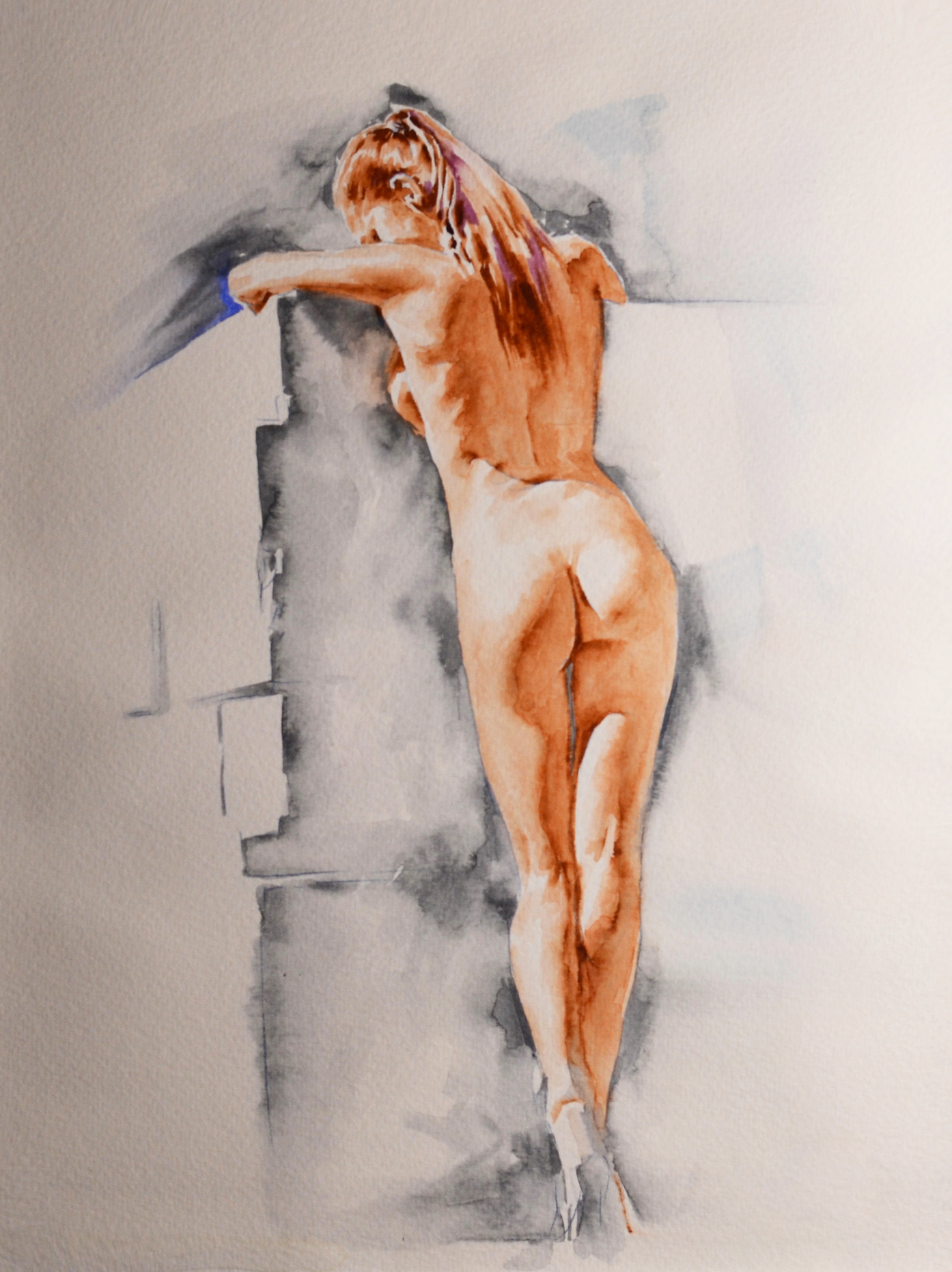 EOPN] JAE - Original Painting - Expressionism Nude Model Figure Watercolor Painting