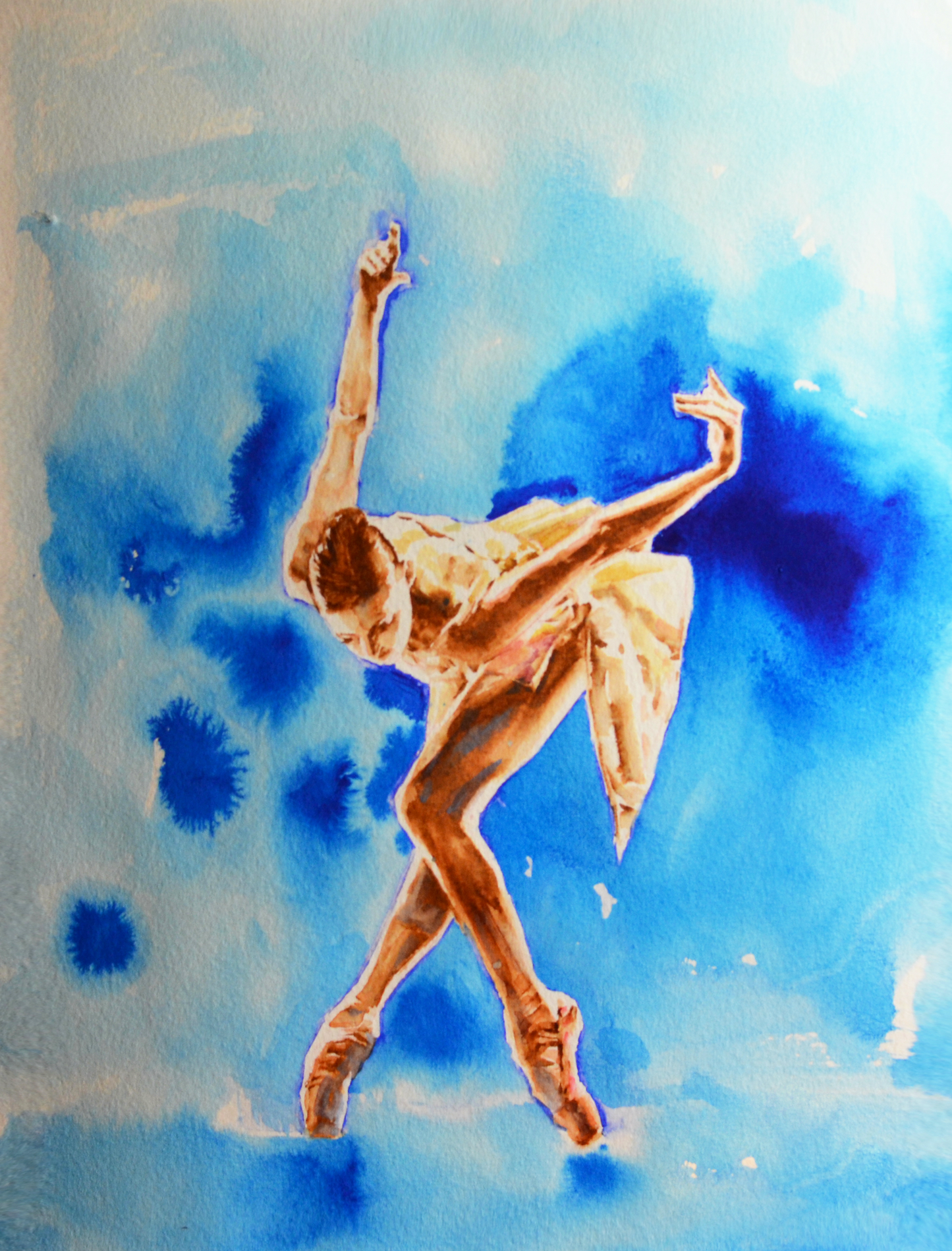 EOPF] EUN - Original Painting - Expressionism Ballerina Figure Watercolor Painting