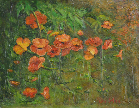 EOPR] MEE JUNG - Original Painting -  Impressionism Pond Flowers