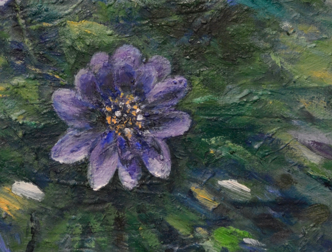 EOPR] MEE JUNG - Original Painting -  Impressionism Purple Spring Flowers