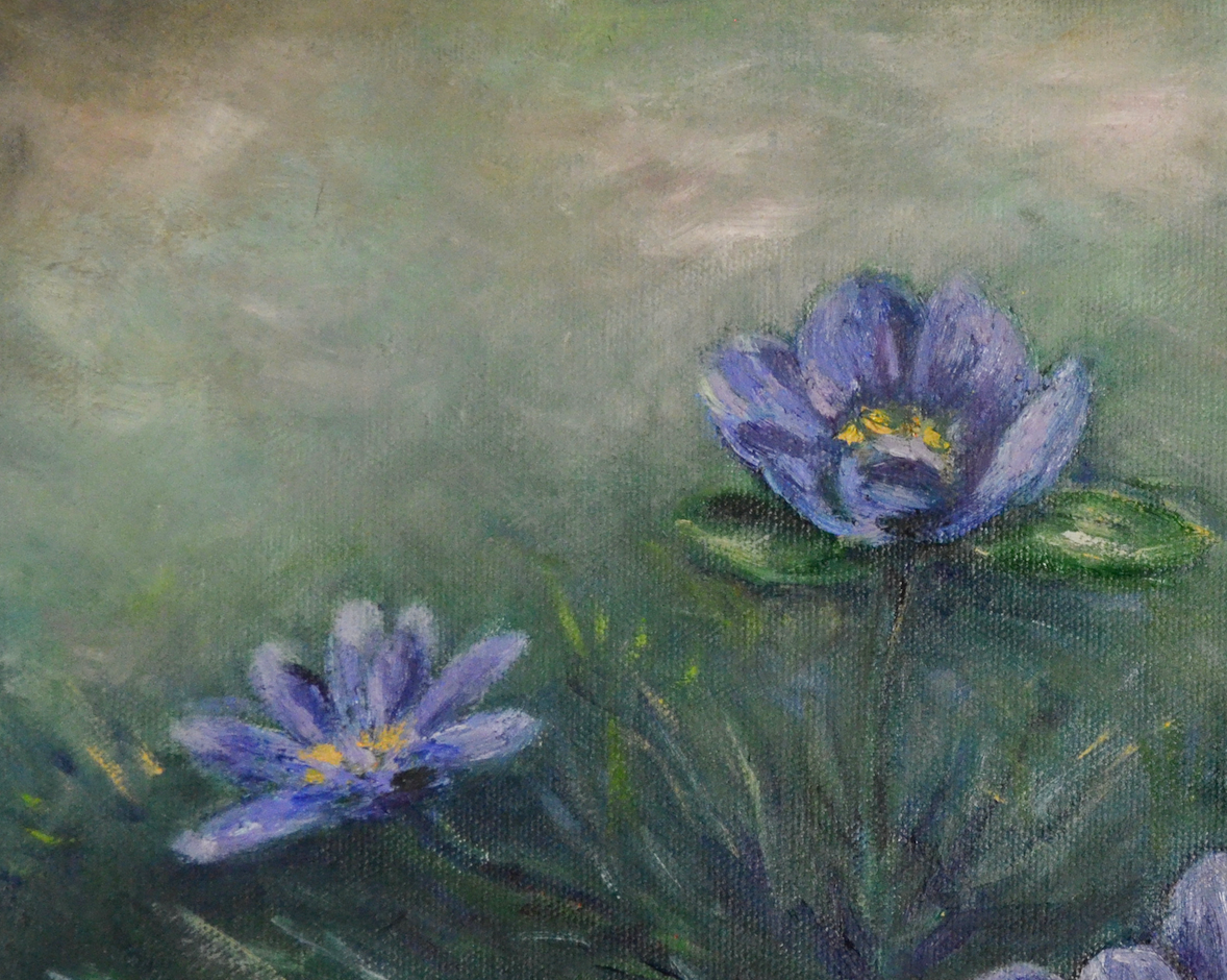 EOPR] MEE JUNG - Original Painting -  Impressionism Purple Spring Flowers