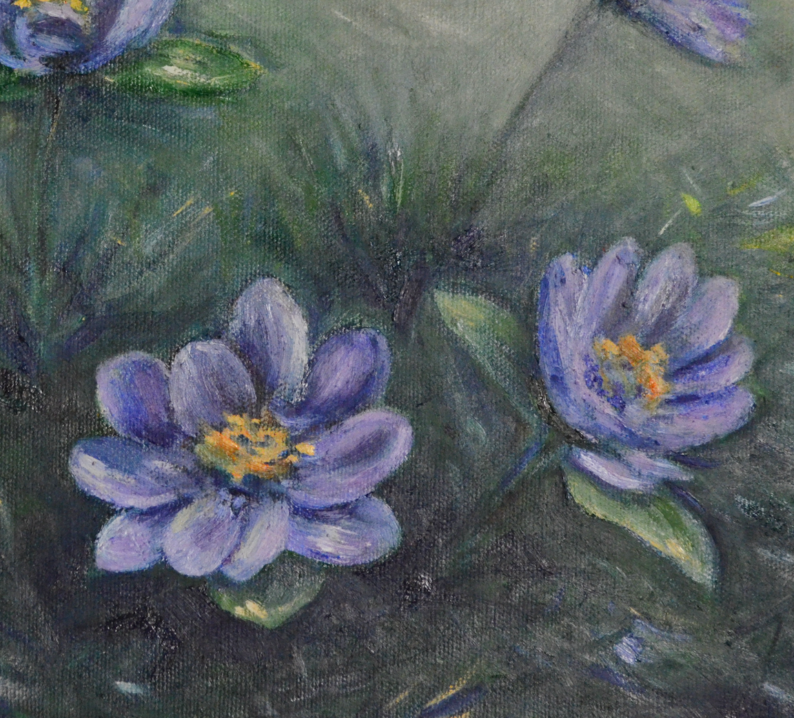 EOPR] MEE JUNG - Original Painting -  Impressionism Purple Spring Flowers