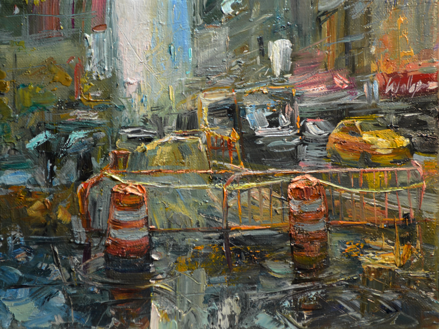 EOPC] JAY JACK JUNG (B. 1955) Original Artwork - Impressionism New York Cityscape Painting