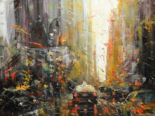 EOPC] JAY JACK JUNG (B. 1955) Original Artwork - Expressionism New York Cityscape Painting