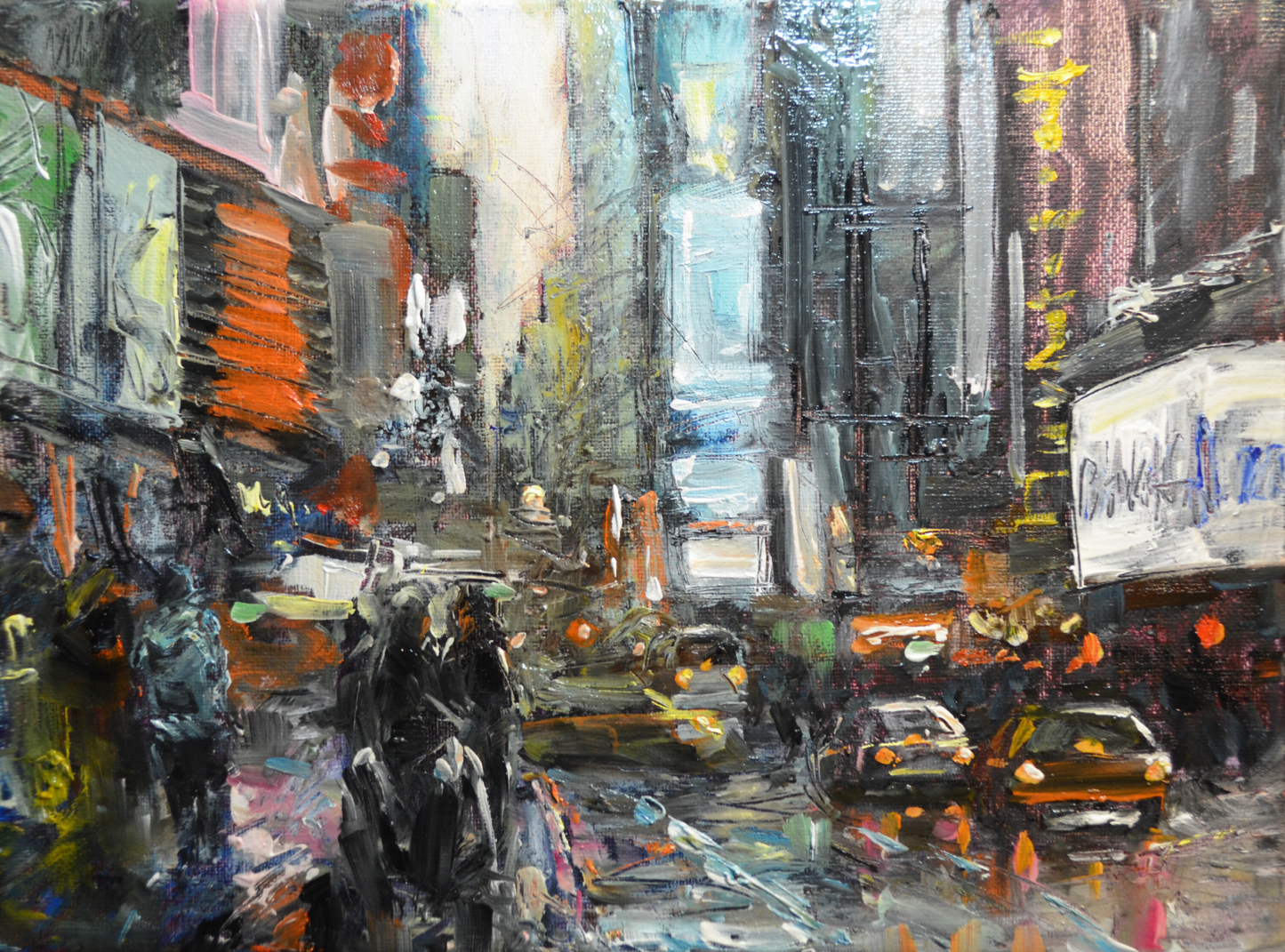 EOPC] JAY JACK JUNG (B. 1955) Original Artwork - Expressionism New York City Time Square Cityscape Painting