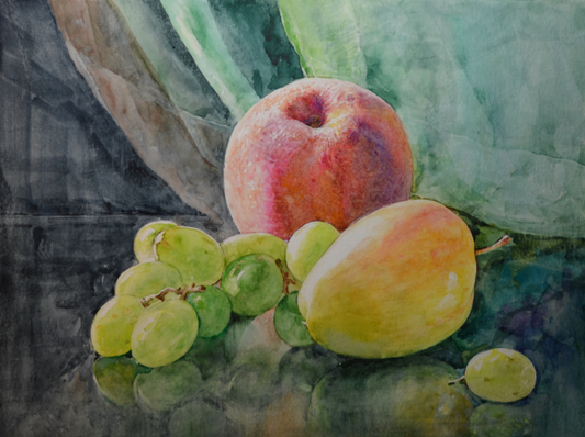 EOPT] JAY JACK JUNG (B. 1955) Original Artwork - Fresh Fruits Still Life Painting